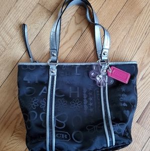 Coach fabric glitter purse